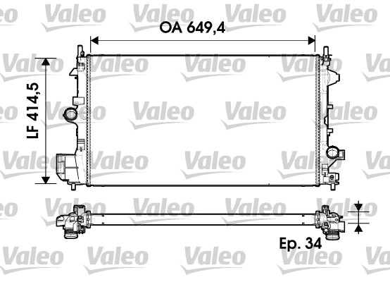 Радиатор охлаждение двигателя VALEO 734339