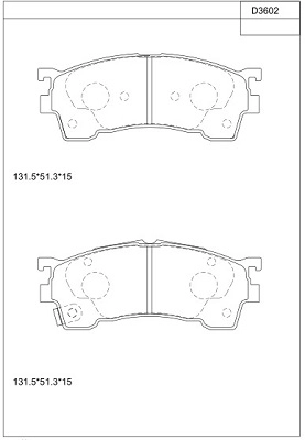 Комплект тормозных колодок дисковый тормоз ASIMCO KD3602