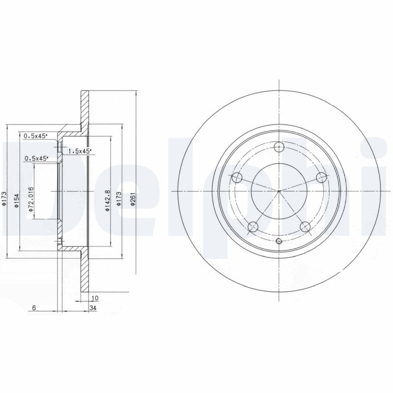 Тормозной диск DELPHI BG2806