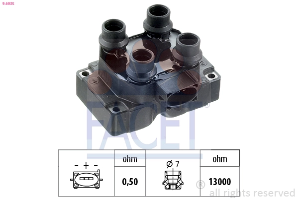Катушка зажигания made in italy - oe equivalent FACET 9.6035