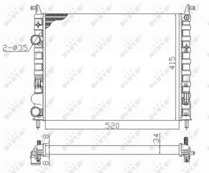 Радиатор охлаждение двигателя NRF 58656