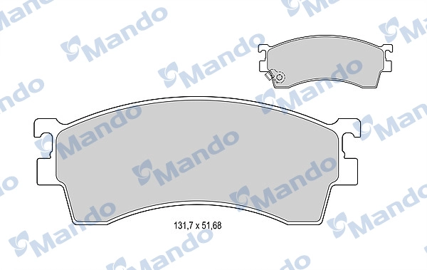 Комплект тормозных колодок дисковый тормоз MANDO MBF015624