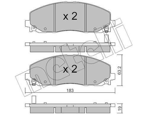Комплект тормозных колодок дисковый тормоз METELLI 22-0946-0