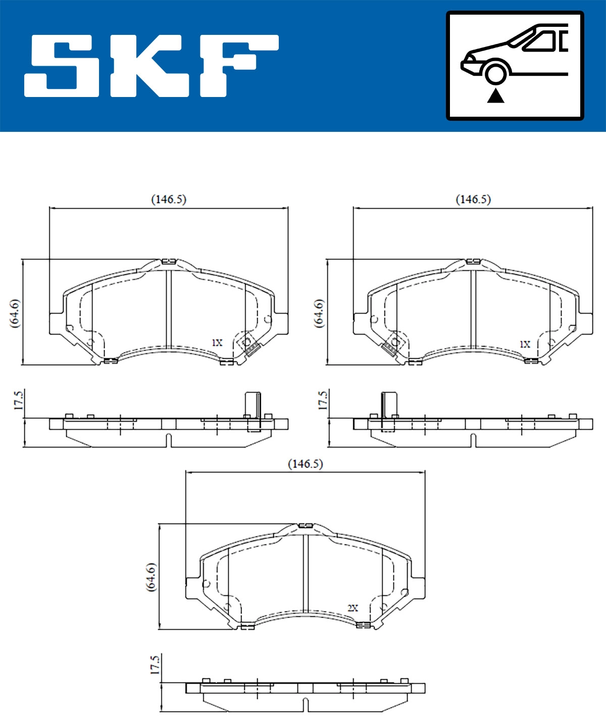 Комплект тормозных колодок дисковый тормоз SKF VKBP 80334 A