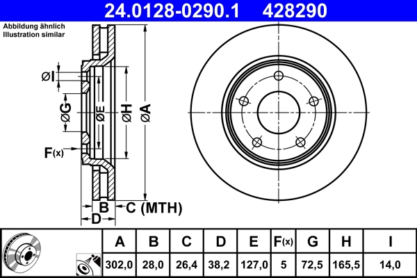 Тормозной диск ATE 24.0128-0290.1