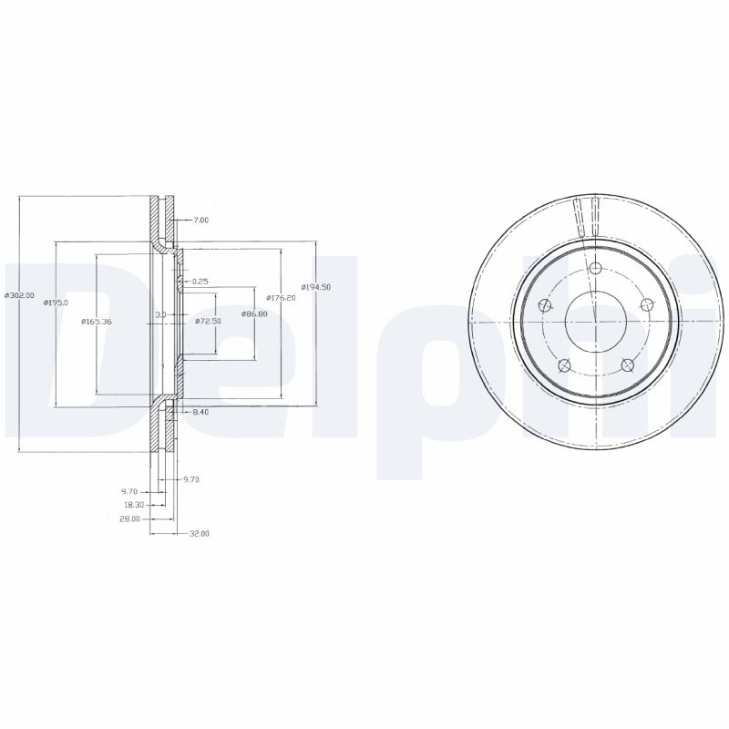 Тормозной диск DELPHI BG4212