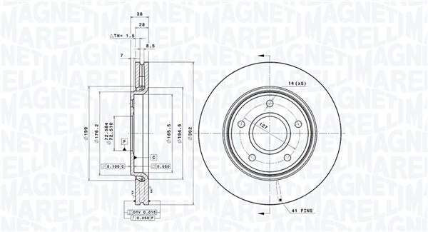 Тормозной диск MAGNETI MARELLI 360406119601