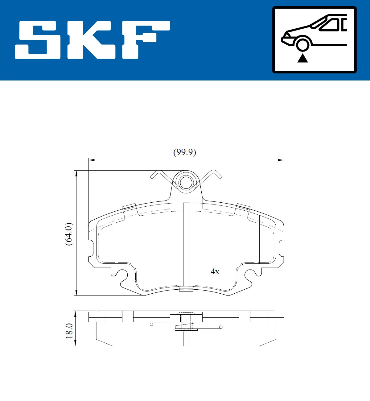 Комплект тормозных колодок дисковый тормоз SKF VKBP 80092 E