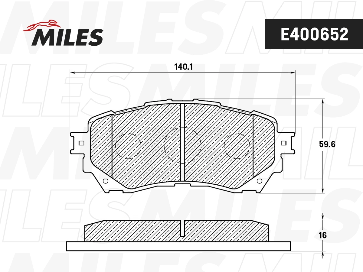 Комплект тормозных колодок дисковый тормоз MILES E400652