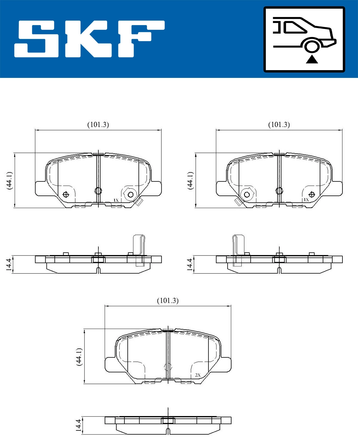 Комплект тормозных колодок дисковый тормоз SKF VKBP 90253 A
