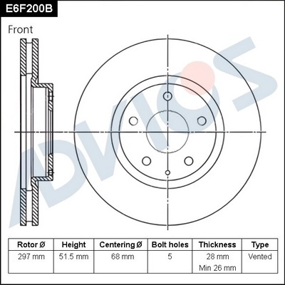 Тормозной диск ADVICS E6F200B