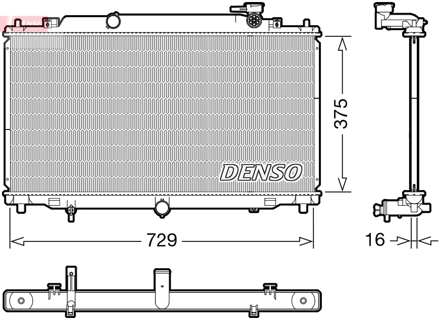 Радиатор охлаждение двигателя DENSO DRM44048