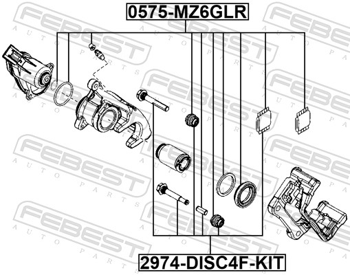 Ремкомплект тормозной суппорт FEBEST 0575-MZ6GLR