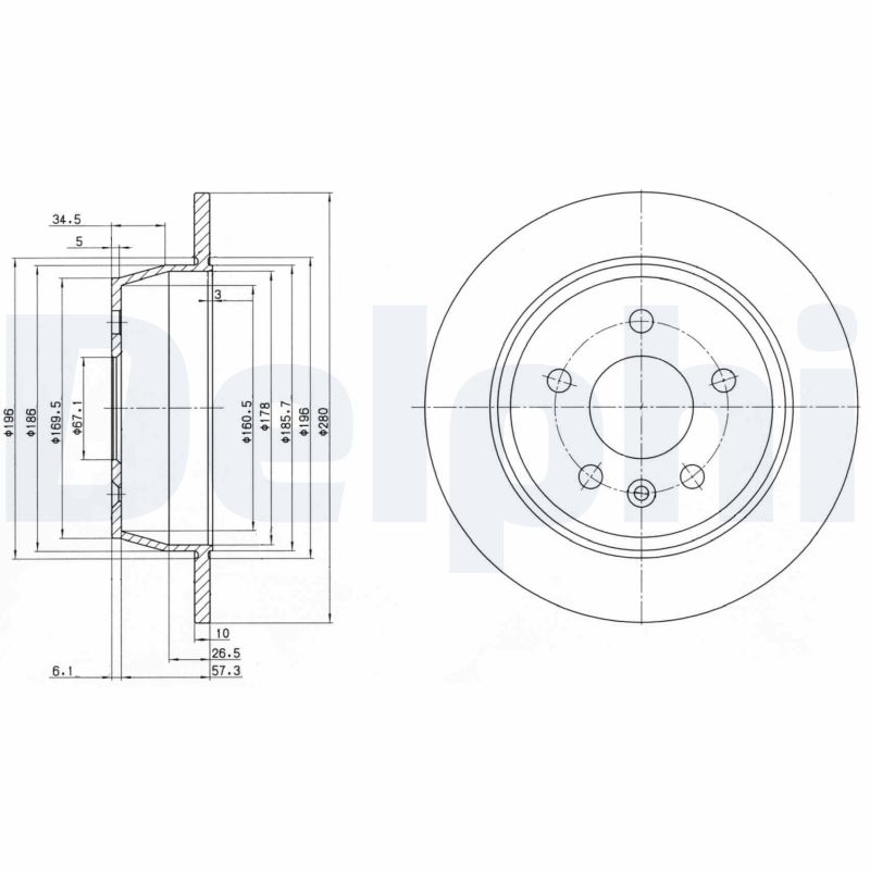Тормозной диск DELPHI BG3241
