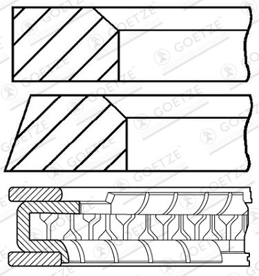 Комплект поршневых колец GOETZE ENGINE 08-306800-00