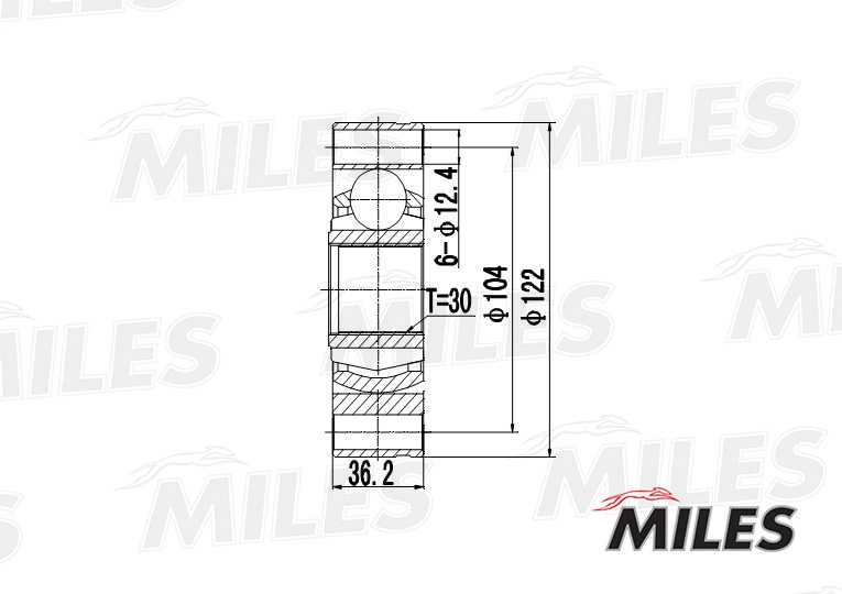 Шарнирный комплект приводной вал MILES GA10018