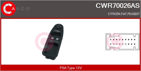 Выключатель стеклолодъемник brand new hq CASCO CWR70026AS