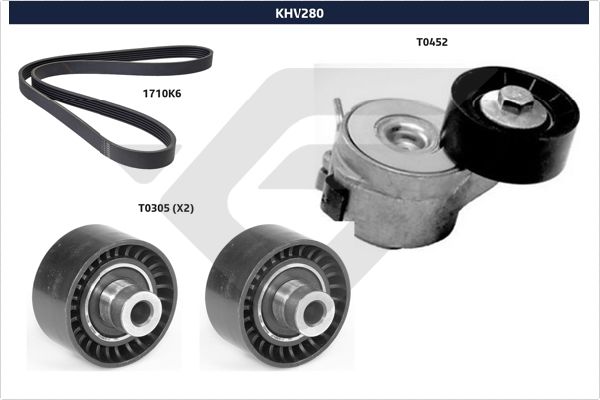Поликлиновой ременный комплект HUTCHINSON KHV 280