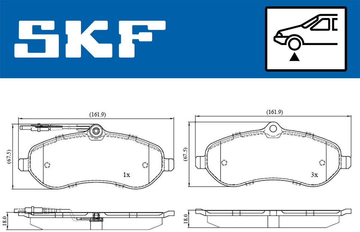 Комплект тормозных колодок дисковый тормоз SKF VKBP 80048 E