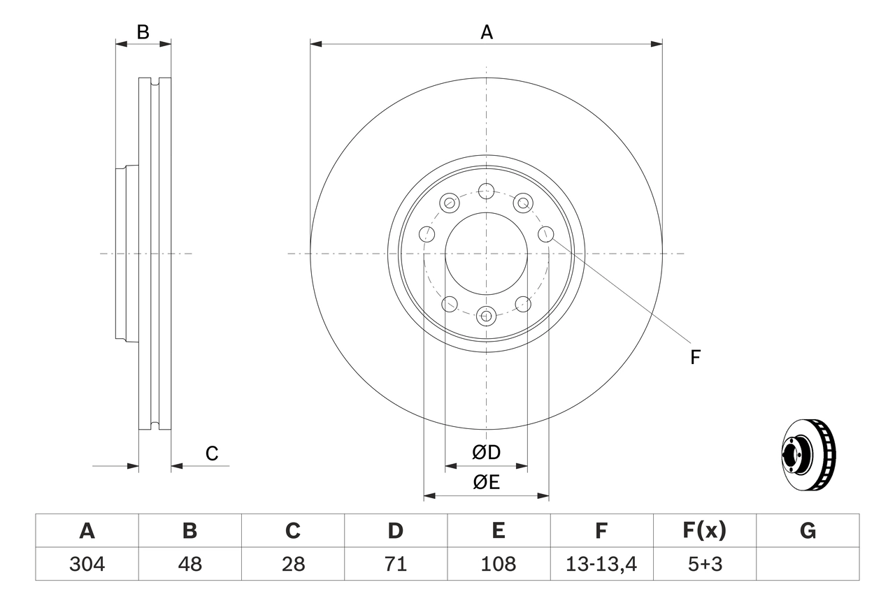 Тормозной диск BOSCH 0 986 479 C53