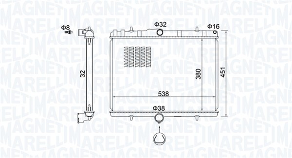 Радиатор охлаждение двигателя MAGNETI MARELLI 350213151800