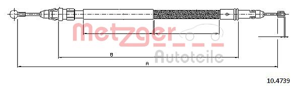 Тросик cтояночный тормоз METZGER 10.4739