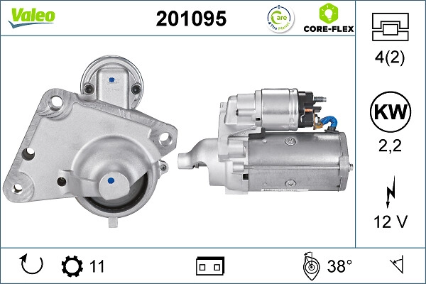 Стартер valeo core-flex VALEO 201095