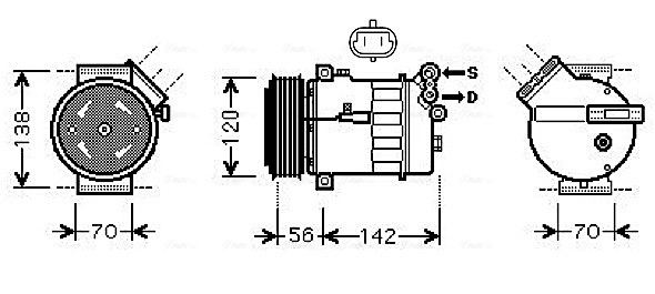 Компрессор кондиционер AVA QUALITY COOLING SBAK067