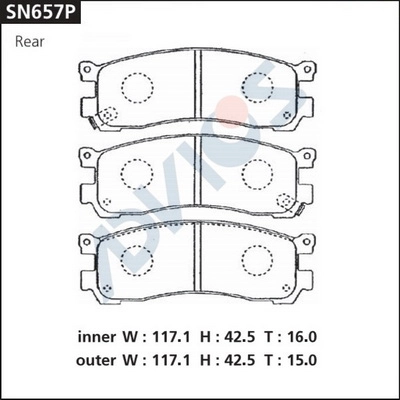 Комплект тормозных колодок дисковый тормоз ADVICS SN657P