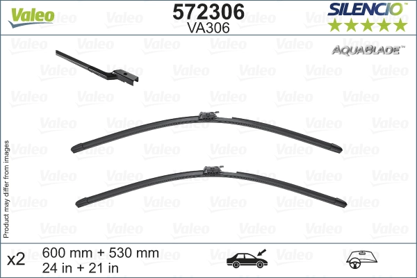 Щетка стеклоочистителя silencio aquablade set VALEO 572306