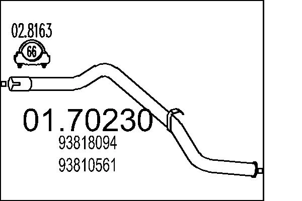 Труба выхлопного газа MTS 01.70230
