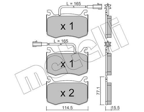 Комплект тормозных колодок дисковый тормоз METELLI 22-1099-0