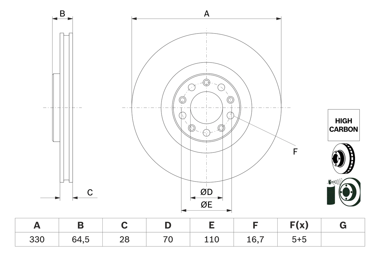 Тормозной диск BOSCH 0 986 479 E88
