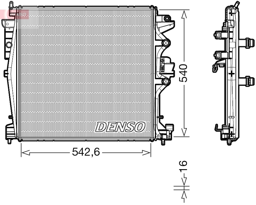 Радиатор охлаждение двигателя DENSO DRM01004