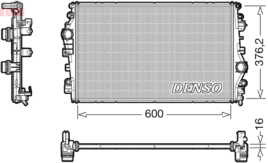Радиатор охлаждение двигателя DENSO DRM01009