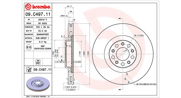 Тормозной диск MAGNETI MARELLI 360406127901