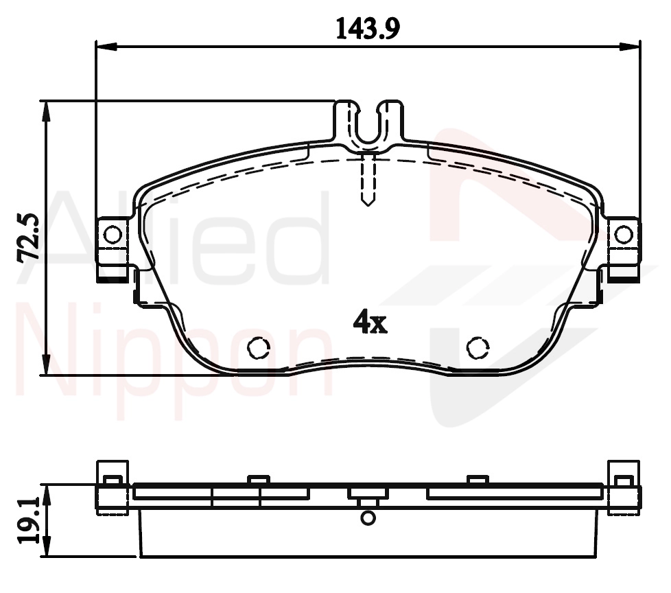 Комплект тормозных колодок дисковый тормоз anl braking ALLIED NIPPON ADB32208
