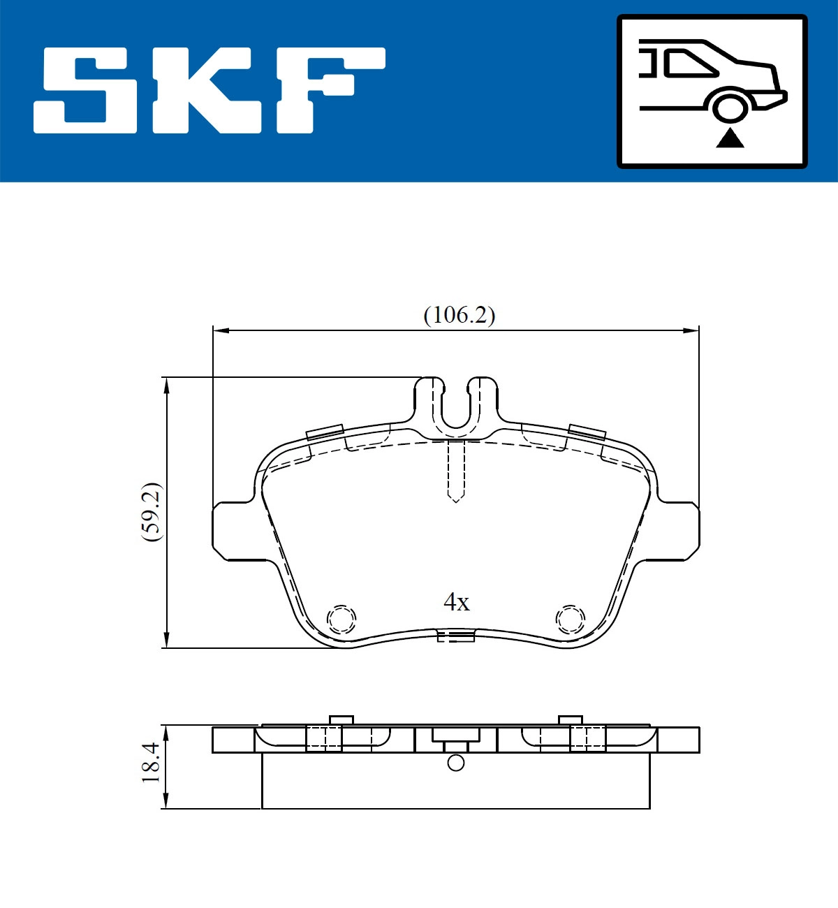 Комплект тормозных колодок дисковый тормоз SKF VKBP 90056