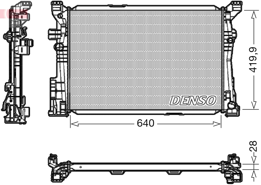 Радиатор охлаждение двигателя DENSO DRM17097