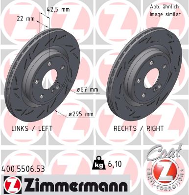 Тормозной диск black z ZIMMERMANN 400.5506.53