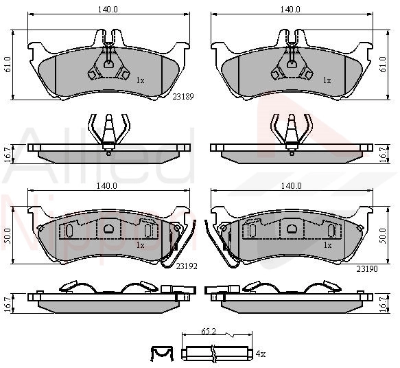 Комплект тормозных колодок дисковый тормоз anl braking ALLIED NIPPON ADB31148