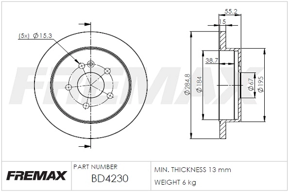 Тормозной диск FREMAX BD-4230