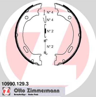 Комплект тормозных колодок стояночная тормозная система ZIMMERMANN 10990.129.3