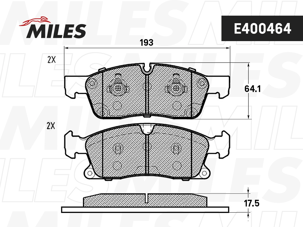 Комплект тормозных колодок дисковый тормоз MILES E400464