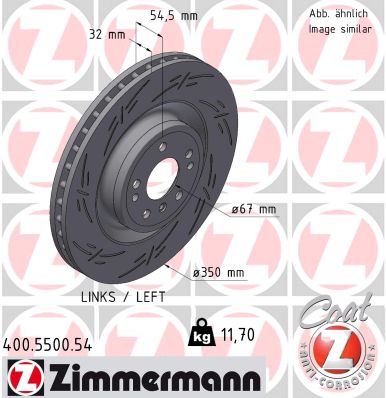 Тормозной диск black z ZIMMERMANN 400.5500.54