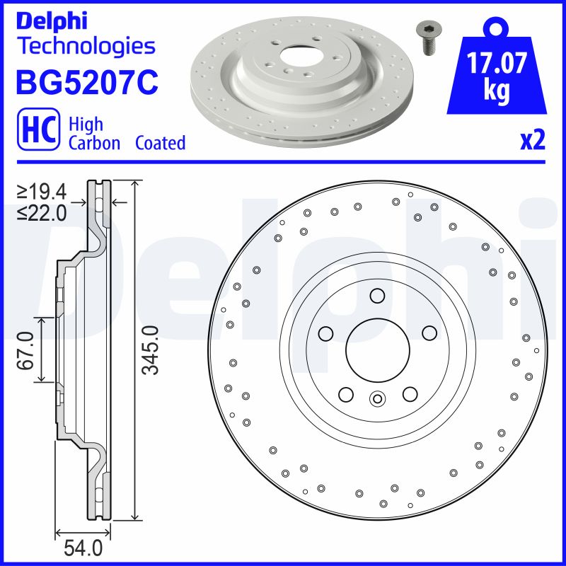 Тормозной диск DELPHI BG5207C