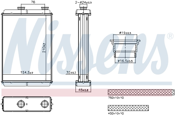 Теплообменник отопление салона NISSENS 707285