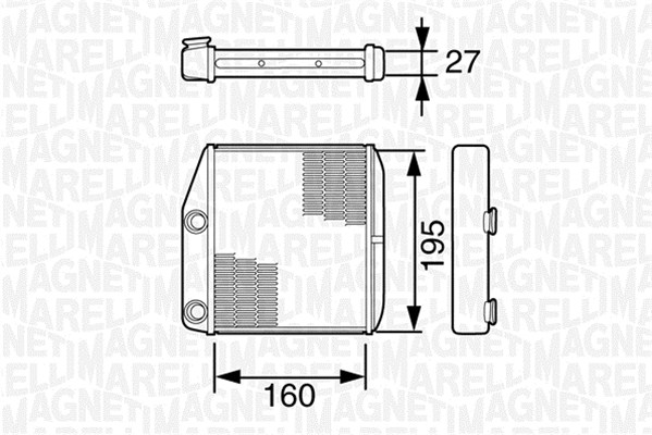 Теплообменник отопление салона MAGNETI MARELLI 350218227000