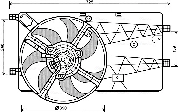 Вентилятор охлаждение двигателя AVA QUALITY COOLING PE7547