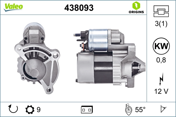 Стартер valeo origins new oe technology VALEO 438093